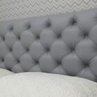 Cabeceira Cama Box Capitonê Corino Cinza  King 195x60 Rbl