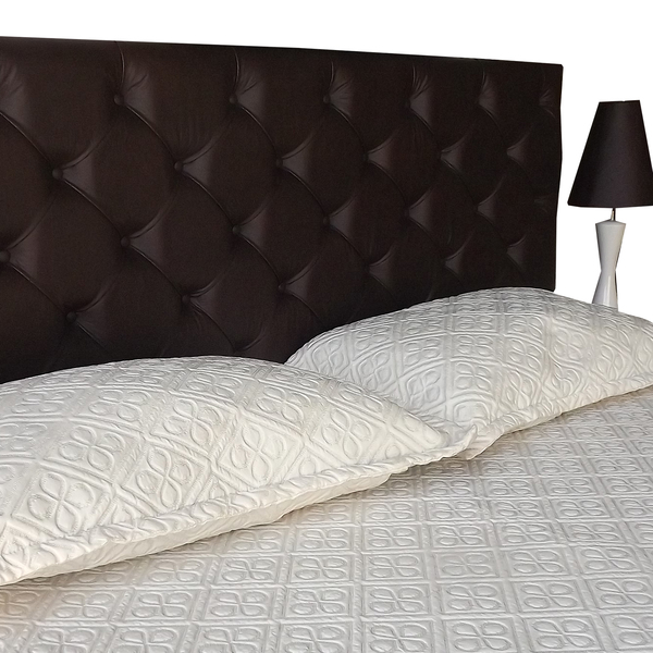 Cabeceira Cama Box Capitone Corino Marrom Casal 140x120 Rbl
