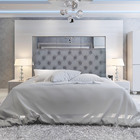 Cabeceira Cama Box Capitonê Linho Cinza Solteiro 90x60 Rbl