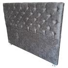 Cabeceira Cama Box Capitone Suede Amassado Cinza  Solteiro 90
