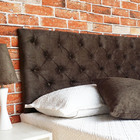 Cabeceira Cama Box Capitone Suede Amassado Marrom Solteiro 90