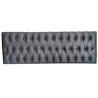 Cabeceira Cama Box Capitonê Suede Liso Vintage Cinza  Casal 1