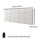 Cabeceira Cama Box Casal 1,40 Suspensa Bia Corino - Branco -