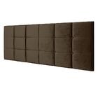 Cabeceira Cama Box Casal 1,40 Suspensa Bia Suede - Marrom - L