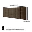 Cabeceira Cama Box Casal 1,40 Suspensa Bia Suede - Marrom - L