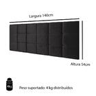 Cabeceira Cama Box Casal 1,40 Suspensa Bia Suede - Preto - Lo