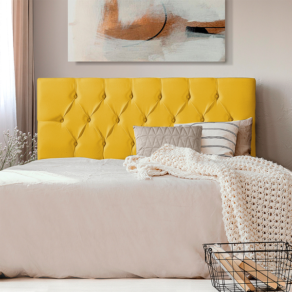 Cabeceira Cama Box Casal 1,40m Capitonê Estofada Ws Paris Vel