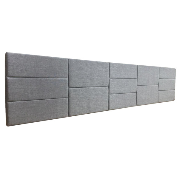 Cabeceira Cama Box Casal 13 Geométrico Alce Couch Linho Cinza