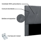 Cabeceira Cama Box Casal 140 Cm Aquilla Veludo Cinza S04 - D'