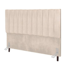 Cabeceira Cama Box Casal 140 Cm Carla Suede Bege E Frame
