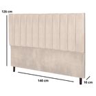 Cabeceira Cama Box Casal 140 Cm Carla Suede Bege E Frame
