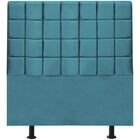 Cabeceira Cama Box Casal 140 Cm Clara Suede Azul Turquesa