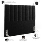 Cabeceira Cama Box Casal 140 Cm Dália W01 Bouclê Preto - Lyam