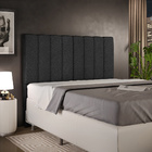 Cabeceira Cama Box Casal 140 Cm Dália W01 Poliéster Preto - L