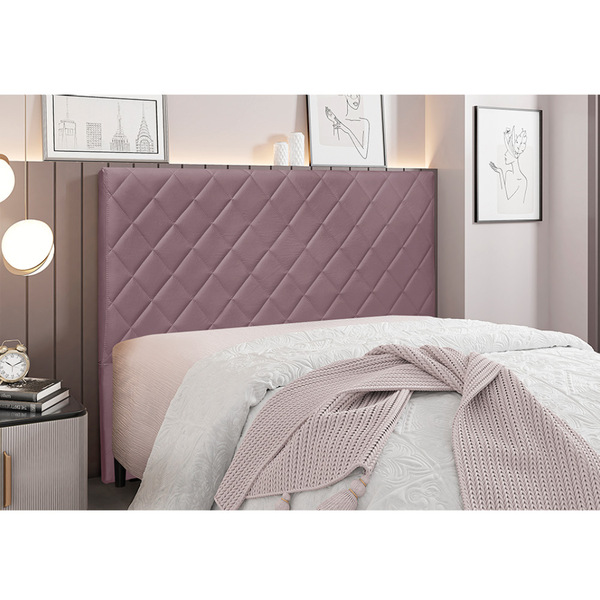 Cabeceira Cama Box Casal 140 Cm Dubai Veludo Uva S04 - D'rossi