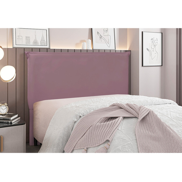 Cabeceira Cama Box Casal 140 Cm Garden Veludo Uva S04 - D'ros