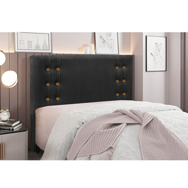 Cabeceira Cama Box Casal 140 Cm Gênova Veludo S04 - D'rossi -