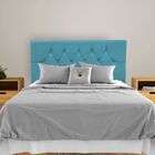 Cabeceira Cama Box Casal 140 Cm Geovana Suede Azul Turquesa