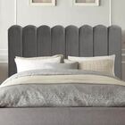 Cabeceira Cama Box Casal 140 Cm Maitê Suede Cinza Escuro