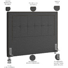 Cabeceira Cama Box Casal 140 Cm P05 Atenas Linho Cinza Escuro