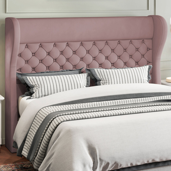 Cabeceira Cama Box Casal 140 Cm P05 Madrid Veludo Rosê - Lyam