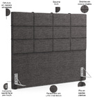 Cabeceira Cama Box Casal 140 Cm Roma W01 Linho Cinza Escuro -