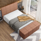 Cabeceira Cama Box Casal 140 Cm Roma W01 Linho Rosê - Lyam