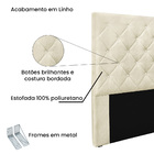 Cabeceira Cama Box Casal 140 Cm Tania Linho Pérola S04 - D'ro