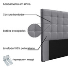 Cabeceira Cama Box Casal 140 Cm Verona Linho Cinza S04 - D'ro