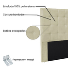 Cabeceira Cama Box Casal 140 Cm Verona Veludo Bege S04 - D'ro