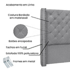 Cabeceira Cama Box Casal 140 Cm Vicenza Linho Cinza S04 - D'r