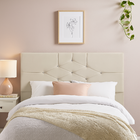 Cabeceira Cama Box Casal 140 Cm Virgínia Suede Bege