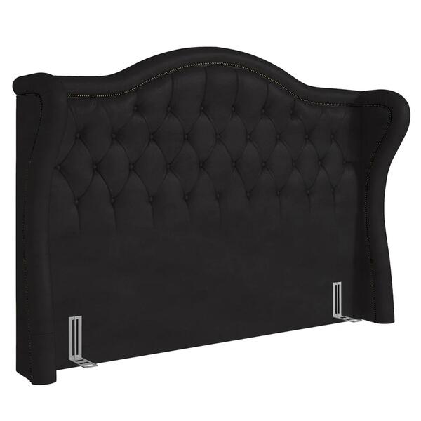 Cabeceira Cama Box Casal 140cm Antibes Z37 Sintético Preto -