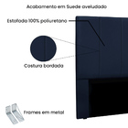 Cabeceira Cama Box Casal 140cm Anya Suede - Loja Sheep - Azul