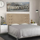 Cabeceira Cama Box Casal 140cm Cléo Suede - Loja Sheep - Creme
