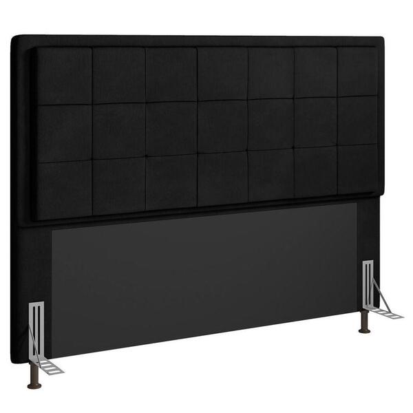 Cabeceira Cama Box Casal 140cm D10 Ônix Suede Preto - Mpozena