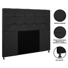 Cabeceira Cama Box Casal 140cm D10 Safira Suede Preto - Mpoze