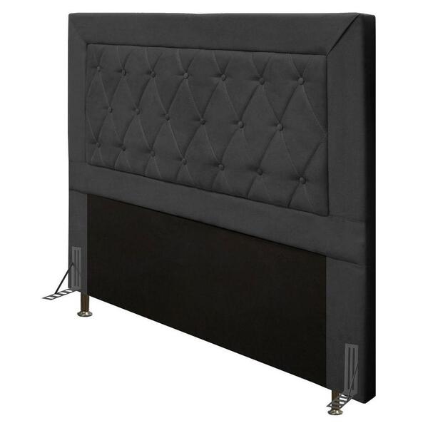 Cabeceira Cama Box Casal 140cm D10 Turmalina Suede Cinza - Mp