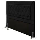 Cabeceira Cama Box Casal 140cm D10 Turmalina Suede Preto - Mp