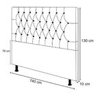 Cabeceira Cama Box Casal 140cm Diamante D10 Corano Preto