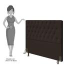 Cabeceira Cama Box Casal 140cm Diamante D10 Suede Marrom