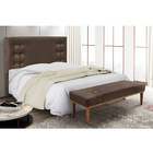 Cabeceira Cama Box Casal 140cm E Recamier Gênova Veludo Marro