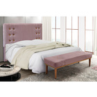 Cabeceira Cama Box Casal 140cm E Recamier Gênova Veludo S04 -