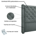 Cabeceira Cama Box Casal 140cm E Recamier Vicenza Veludo S04