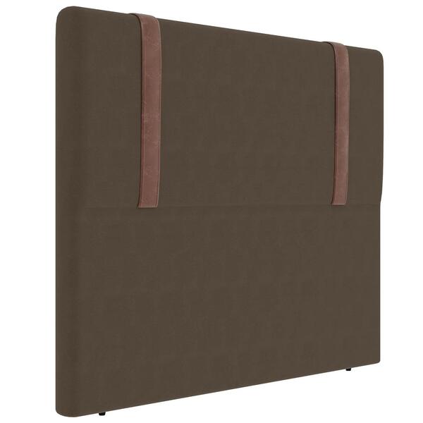Cabeceira Cama Box Casal 140cm Estofada Glory Linho Marro...