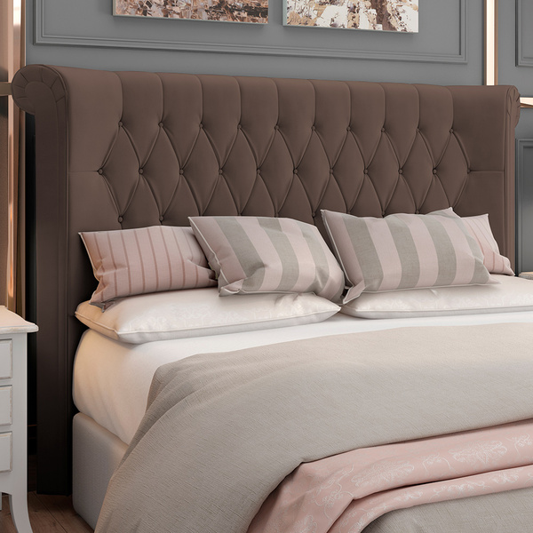 Cabeceira Cama Box Casal 140cm Estofada Meora P05 Veludo Marr