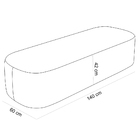 Cabeceira Cama Box Casal 140cm Lanna Com Puff Recamier Doha W