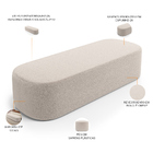 Cabeceira Cama Box Casal 140cm Lanna Com Puff Recamier Doha W