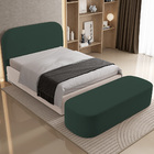 Cabeceira Cama Box Casal 140cm Lanna Com Puff Recamier Doha W