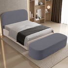 Cabeceira Cama Box Casal 140cm Lanna Com Puff Recamier Doha W